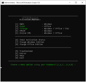 Microsoft Activation Scripts v3.0 MAS AIO Portable